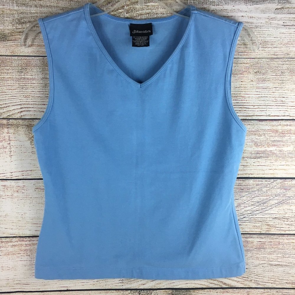 St Johns Bay Athletic Top Lined Fitted Stretchy VTG 90s Large